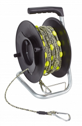 Technical equipment firefighters Guide Line Reel, Black Plastic - max 60m