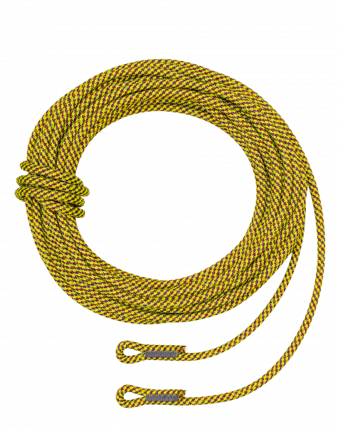 Cordes d'accès Rebel 11 mm jaune - 100 m - 2 couture